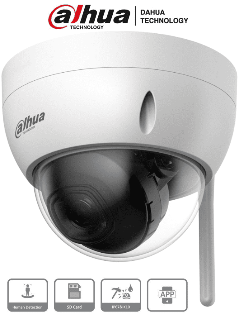 DAHUA IPC-HDBW1430DE-SW - Camara IP Domo Wifi de 4 Megapixeles/ Lente de 2.8 mm/ 90 Grados de Apertura/ IR de 30 Metros/ Ranura para MicroSD/ IP67/ Antivandalica Ik10/ Detección de Humanos SMD/ Hasta 80 Metros de Alcance en Area Abierta DAHUA IPC-HDBW1430DE-SW - Camara IP Domo Wifi de 4 Megapixeles/ Lente de 2.8 mm/ 90 Grados de Apertura/ IR de 30 Metros/ Ranura para MicroSD/ IP67/ Antivandalica Ik10/ Detección de Humanos SMD/ Hasta 80 Metros de Alcance en Area Abierta